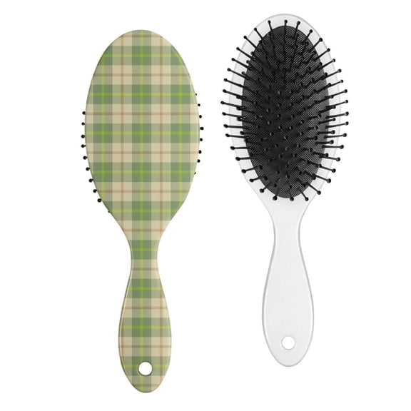Retro Checkerboard Paddle Brush - Gentle Detangler for Women & Kids, Smooths Hair Without Pulling, Lightweight & Compact