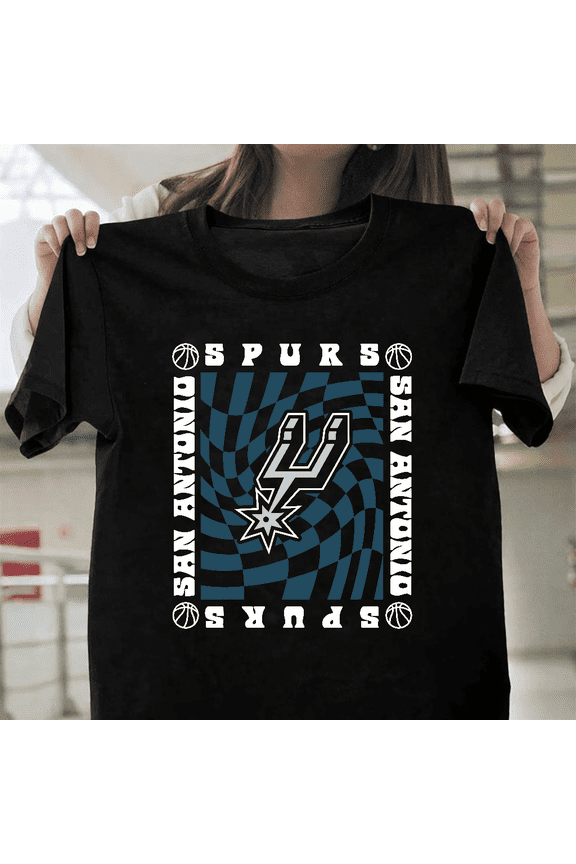 Retro Checkerboard Wave Western Cowboy Boots And Spurs Graphic Unisex T-Shirt, for men & women, up to size 5XL.