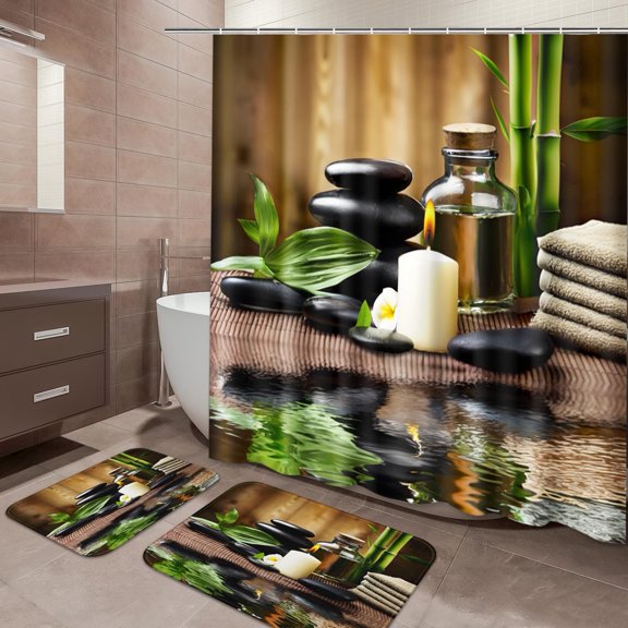 Retro Checkered Bathroom Set with Shower Curtain and Bath Rugs and Accessories,Colorful Funky Checkerboard Non-Slip Shower Curtain Set,Bathroom Decor 3 Pcs