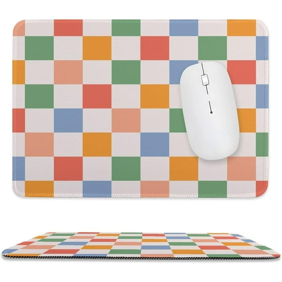 Retro Checkered Colorful Personalized Square Mouse Pad Thin NonSlip Rubber Base Ideal for Computer Desk Accessories and Décor Perfect for a Classic Look