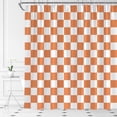 thumbnail image 1 of Retro Checkered Shower Curtain Orange Vintage 60s 70s Checkerboard Modern Funky Groovy Abstract Aesthetic Cute Fabric Bathroom Decor Set with Hooks（70" Wx84 H）, 1 of 1