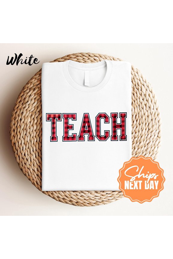 Retro Checkered Teach Teacher Shirt, Tee All Size S-5XL