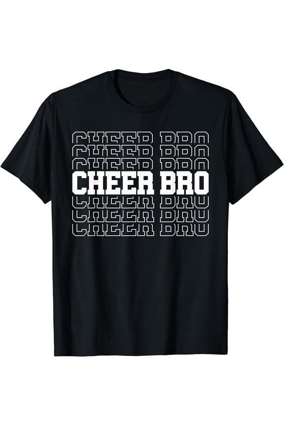 Retro Cheer Bro Men's Graphic T-Shirt Funny Cheerleading Dad Support Varsity Style Short Sleeve Apparel Tee