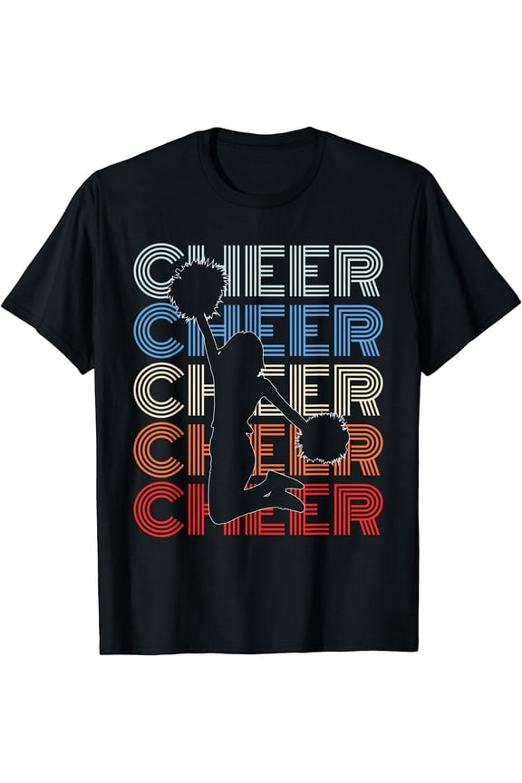 Retro Cheerleading Cheerleader T-Shirt Black 3X-Large