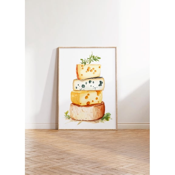 Retro Cheese Kitchen Poster, Unframed Paper Poster 8x10in