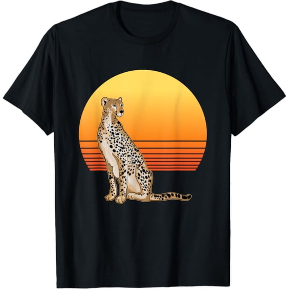 Retro Cheetah Lover Illustration Wild Cat Love T-Shirt