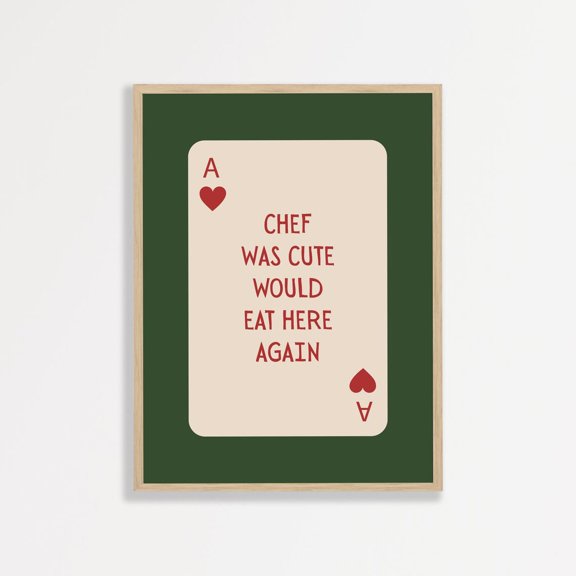 Retro Chef Kitchen Wall Art Card Style Poster