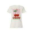 thumbnail image 1 of Retro Cherry Checkered Design Women's T-shirt, 1 of 3