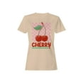 thumbnail image 1 of Retro Cherry Checkered Design Women's T-shirt, 1 of 3