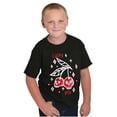 thumbnail image 1 of Retro Cherry Fruit Skulls Lucky You Crewneck T Shirts Boy Girl Teen Brisco Brands X, 1 of 5