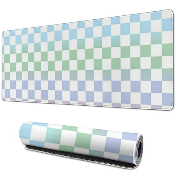 Retro Chess Board Desk Mat,Orange Checker Gaming Mouse Pad,XXL Extended Mouse Pad Mat for Office,Computer,Keyboard with Non-Slip Base Stitched Eges Mousepad ,31.5x11.8in