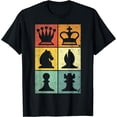 thumbnail image 1 of Retro Chess Player Shirt Men Women Kids Chess Pieces T-Shirt Black X-Large, 1 of 4