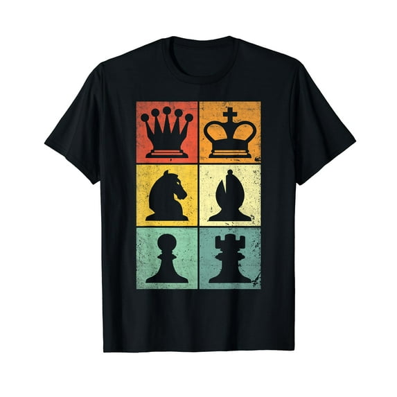 Retro Chess Player Shirt Men Women Kids Chess Pieces T-Shirt