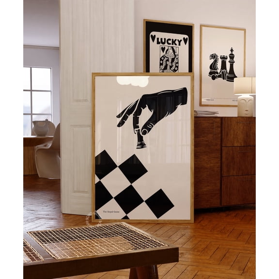 Retro Chess Wall Art Game Decor Living Room Bedroom Office