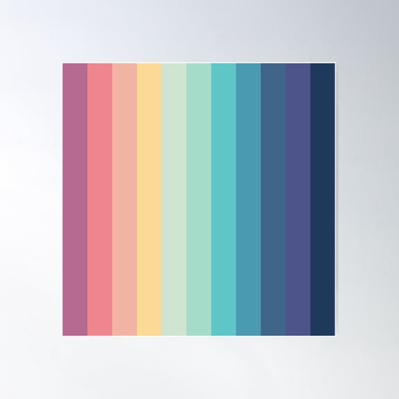 Retro Chevrons - Vintage Poster Wall Art, Modern Wall Decor For Living Room Bedroom, 24x24 UNFRAMED