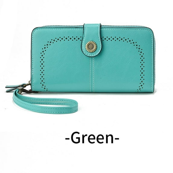 Retro Chic Vintage Wallet, A Secure, Spacious Organizer for Womens Cards & Essentials Green