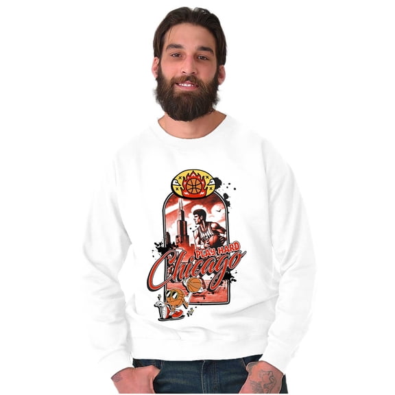 Retro Chicago Basketball Player Unisex Plus Fleece Graphic Sweatshirt Brisco Brands 2X