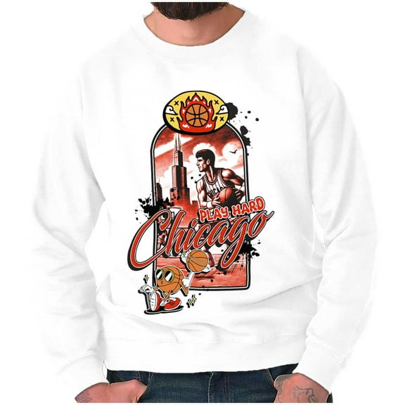 Retro Chicago Basketball Player Sweatshirt for Men or Women Brisco Brands S