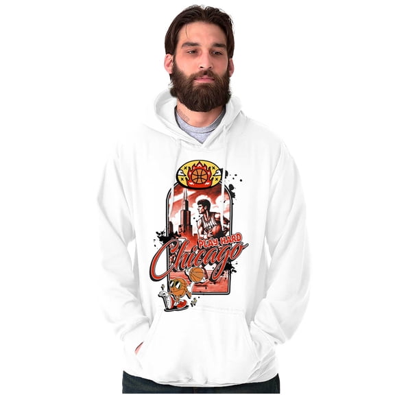 Retro Chicago Basketball Player Unisex Plus Fleece Graphic Hoodie Brisco Brands 2X