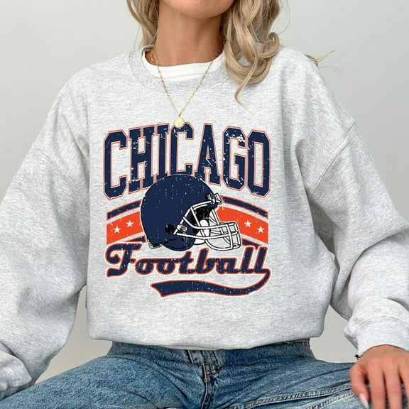 Retro Chicago Football Sweatshirt, Chicago Fan Sweater, Chicago Football Game Day, Trendy Chicago Football Game Day Hoodie, Chicago Bear All Size S-5Xl