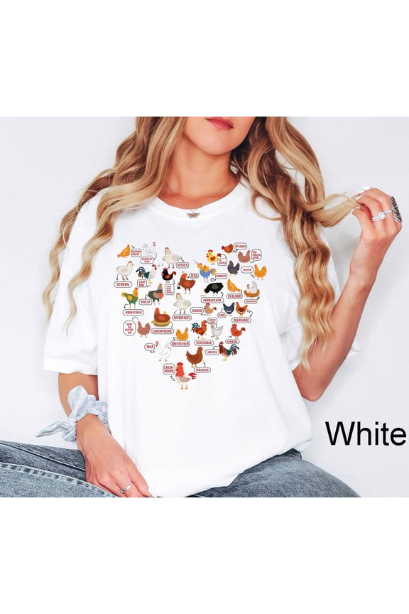 Retro Chicken Breeds Shirt,Chicken Shirt, For Chicken Lover, Chicken , Womens Aesthetic Crewneck, For Her, Farm Tee