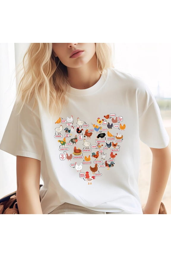 Retro Chicken Breeds Shirt, Chicken Shirt,Gift For Chicken Lover, Chicken Sweatshirt, Womens Aesthetic Crewneck,Gift For Her, Farm Tee Birthday Gifts
