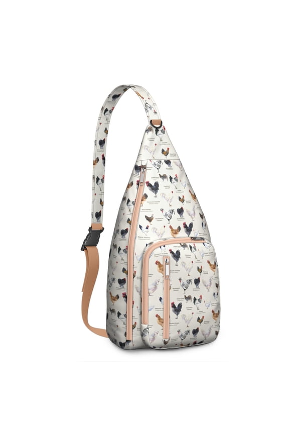 Retro Chicken Egg Sling Bag – Farm-Themed Crossbody Backpack for Outdoor Activities, Cycling & Daily Commute