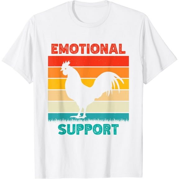 Retro Chicken Emotional Support Cock T-Shirt100% cotton