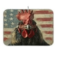 thumbnail image 1 of Retro Chicken with American Flag Dish Drying Mat 18x24 Absorbent Microfiber Draining Rack Pad for Kitchen Counter Sink, 1 of 8