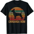 thumbnail image 1 of Retro Chihuahua Mom Gift Chi-chi Dog Owner Mother Pet Mama T-ShirtMen's and women's gift, black and white T-shirt, size: Extra large S-4XL, 1 of 4