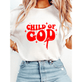 thumbnail image 1 of Retro Child of God Red Letter Print Tshirts for Women Classic Inspirational Faith Based Graphic Tees Short Sleeve Christian Shirts Casual Tops for Holiday White,5XL, 1 of 6