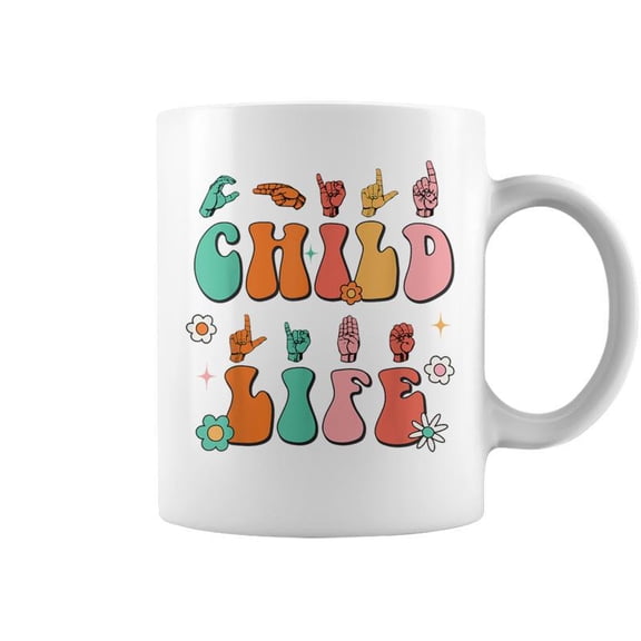Retro Child Life Asl Play Therapy Cls Child Life Specialist Coffee Mugs