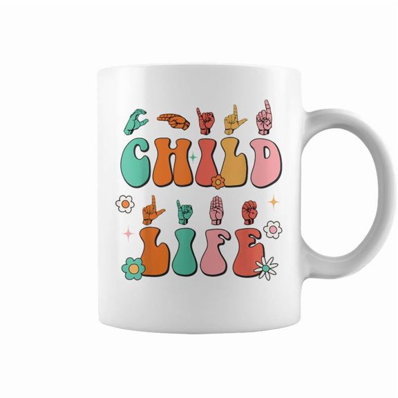 Retro Child Life Asl Play Therapy Cls Child Life Specialist Coffee Mugs