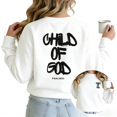 thumbnail image 1 of Retro Child Of God Womans Sweatshirt Graphic Sweatshirt White Black S-3XL Faith Gift Loose Fit Crew Neck Tops, 1 of 5