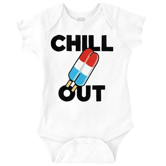 Retro Chill Out Food Pun Popsicle Romper Boys or Girls Infant Baby Brisco Brands 12M