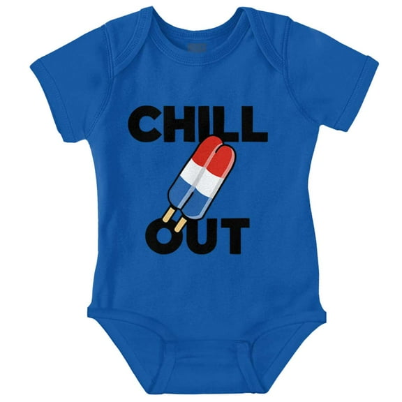 Retro Chill Out Food Pun Popsicle Romper Boys or Girls Infant Baby Brisco Brands 6M