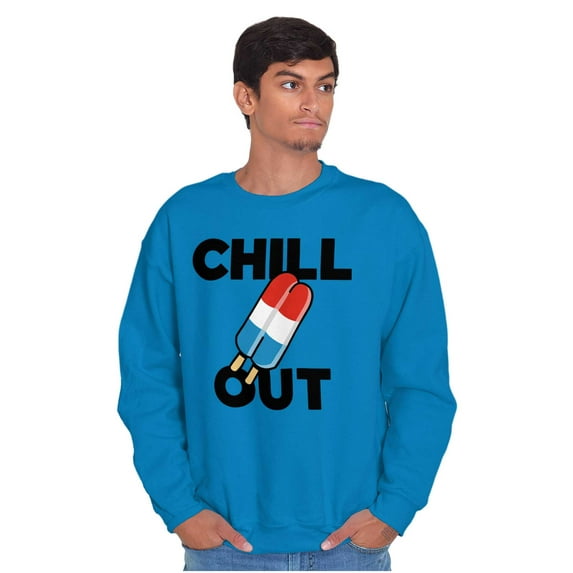 Retro Chill Out Food Pun Popsicle Sweatshirt for Men or Women Brisco Brands M