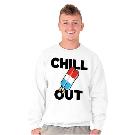 Retro Chill Out Food Pun Popsicle Sweatshirt for Men or Women Brisco Brands S