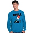 thumbnail image 1 of Retro Chill Out Food Pun Popsicle Unisex Plus Size Long Sleeve Tee Shirt Brisco Brands 4X, 1 of 6