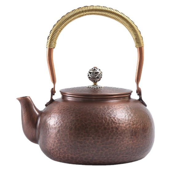Retro Chinese Copper Kettle, Hand-Hammered Texture, Water Kettle, Teapot, Home Tea Set, Suitable For Gas Stoves And Electric Stoves.