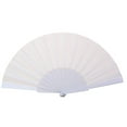 thumbnail image 1 of Retro Chinese Portable Plastic Elegant Folding Fan Cloth Hand Fan Silk Fan Handheld Fabric Hand Fan WHITE, 1 of 7