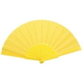 thumbnail image 1 of Retro Chinese Portable Plastic Elegant Folding Fan Cloth Hand Fan Silk Fan Handheld Fabric Hand Fan YELLOW, 1 of 8