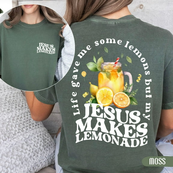 Retro Christian Comfort Colors T-Shirt – “Jesus Makes Lemonade” Faith Graphic Tee - Unisex Christian Shirt