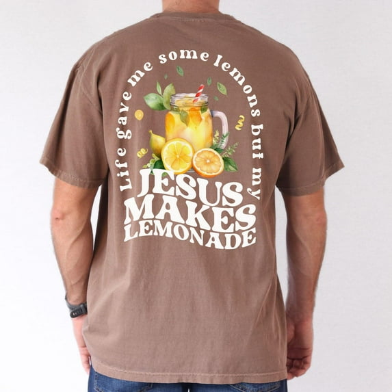 Retro Christian Comfort Colors T-Shirt – “Jesus Makes Lemonade” Faith Graphic Tee - Unisex Christian Shirt