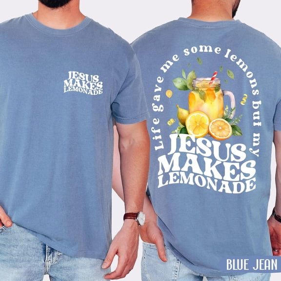 Retro Christian Comfort Colors T-Shirt – “Jesus Makes Lemonade” Faith Graphic Tee - Unisex Christian Shirt