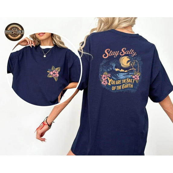 Retro Christian Shirt, Stay Salty Shirt, Boho Christian Shirt, Bible Verse Shirt, Matthew 5:13 Shirt, Religious Shirt, Christian Apparel