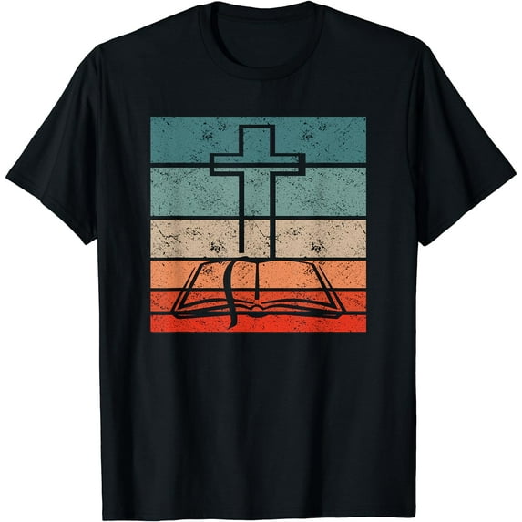 Retro Christian Vintage - Catholic Christianity Bible T-Shirt Black Medium