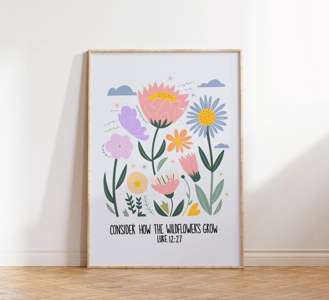 Retro Christian Wall Art Luke Scripture Bible Verse Art, Unframed Paper ...