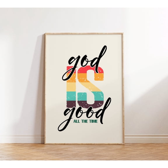 Retro Christian Wall Print God Quote Bible Verse Spiritual Art, Unframed Paper Poster 8x10in