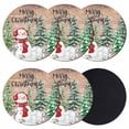 thumbnail image 1 of Retro Christmas Coasters Set of 6, Absorbent Coasters for Drinks, Red Snowman Pine Tree Snowflake Elk Wooden Coaster for Desk Coffee Table Protection, Home Decor House Warming Gifts 4", 1 of 8